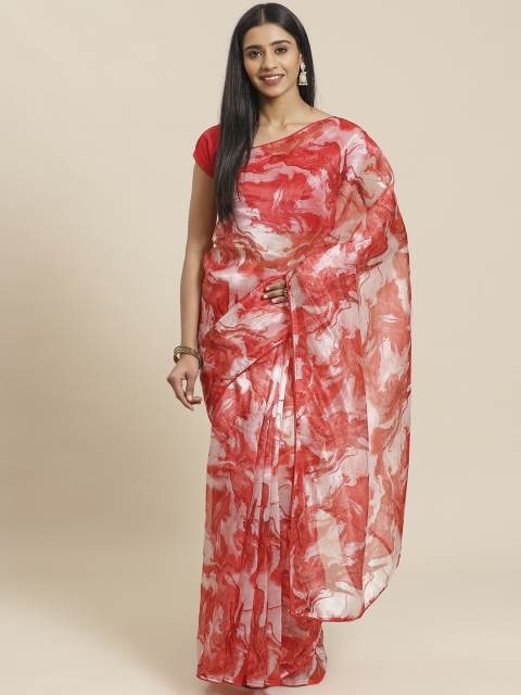 

Tikhi Imli Red & White Printed Saree