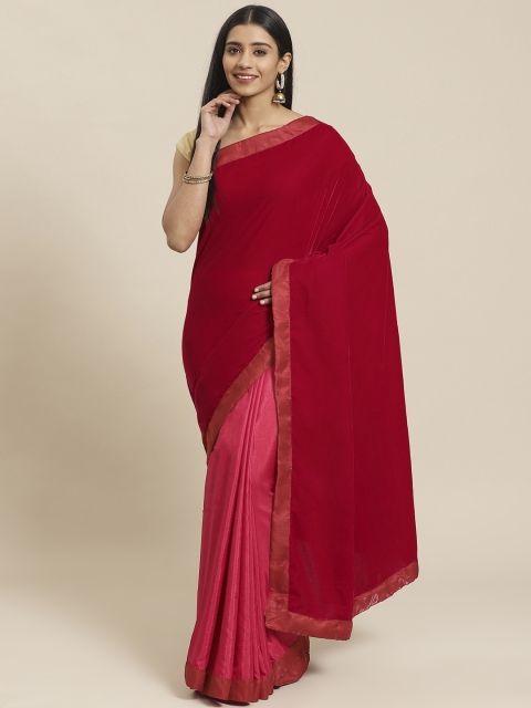 

Tikhi Imli Red Solid Velvet Saree