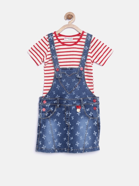 

Peppermint Gilrs Red & Blue Striped Clothing Set