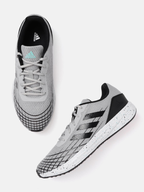 

ADIDAS Men Grey & Black Woven Design Fraizer Running Shoes