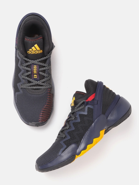 

ADIDAS Men Navy Blue & Black Colourblocked D.O.N. Issue 2 GCA Basketball Shoes