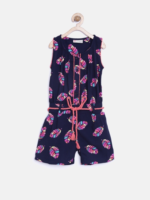 

Peppermint Girls Navy Printed Playsuit, Navy blue