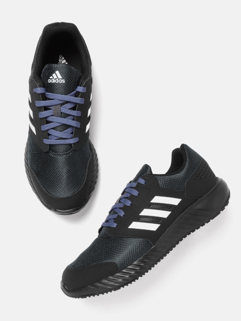 

ADIDAS Men Black & Navy Blue Woven Design Amp Running Shoes
