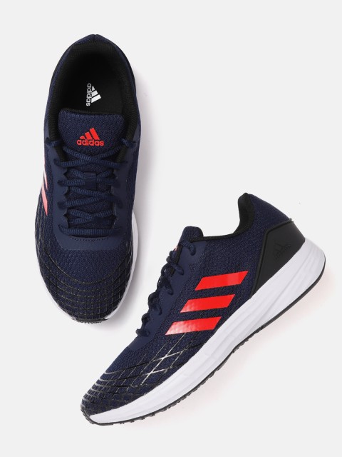 

ADIDAS Men Navy Blue & Coral Red Fraizer Woven Design Running Shoes
