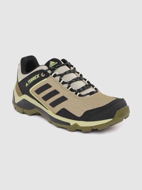 

ADIDAS Men Camel Brown & Black Woven Design Terrex Eastrail Hiking Shoes