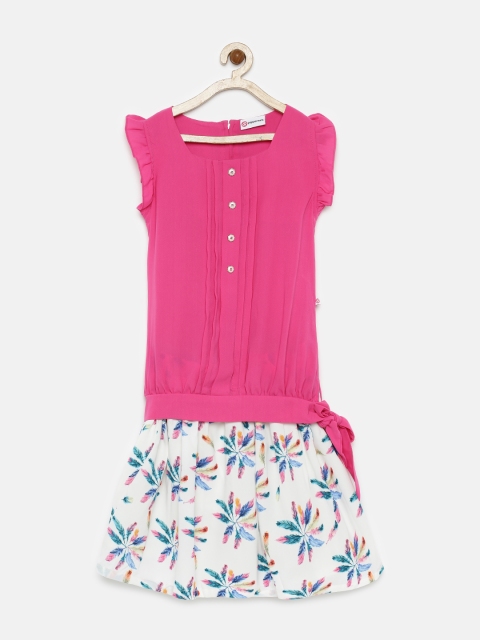 

Peppermint Girls White & Pink Printed Clothing Set