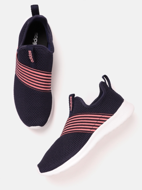 

ADIDAS Women Navy Blue & Coral Pink Contem X Woven Design Cloudfoam Running Shoes