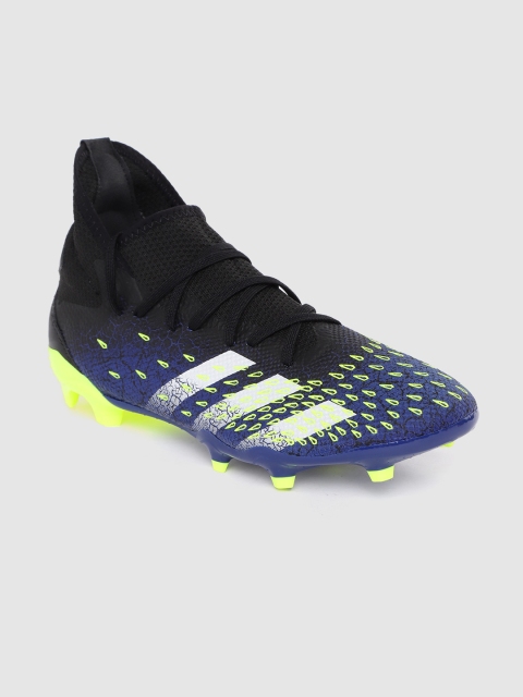 

ADIDAS Men Navy Blue & Lime Green Printed Predator .3 Firm Ground Football Shoes