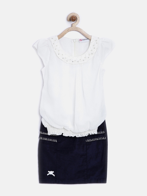 

Peppermint Girls Off-White & Navy Clothing Set