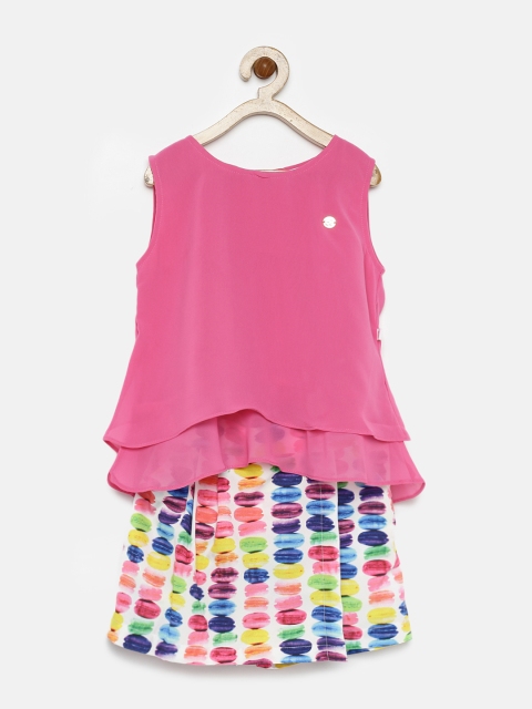 

Peppermint Girls Pink & White Printed Clothing Set