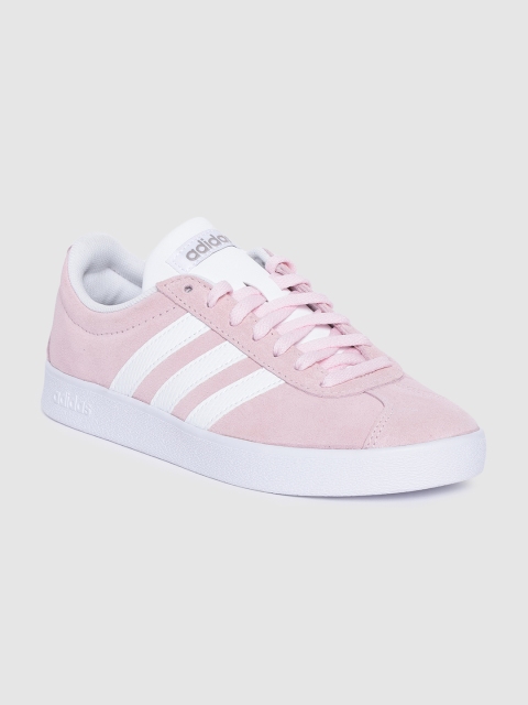

ADIDAS Women Pink & White Suede VL COURT 2.0 Skateboarding Shoes