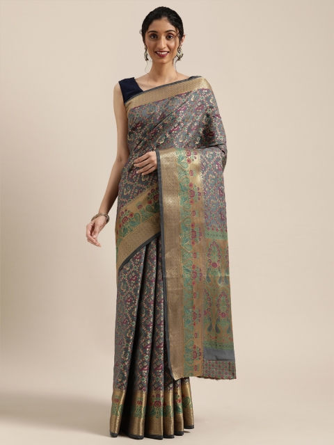 

Saree Swarg Grey Woven Design Banarasi Saree