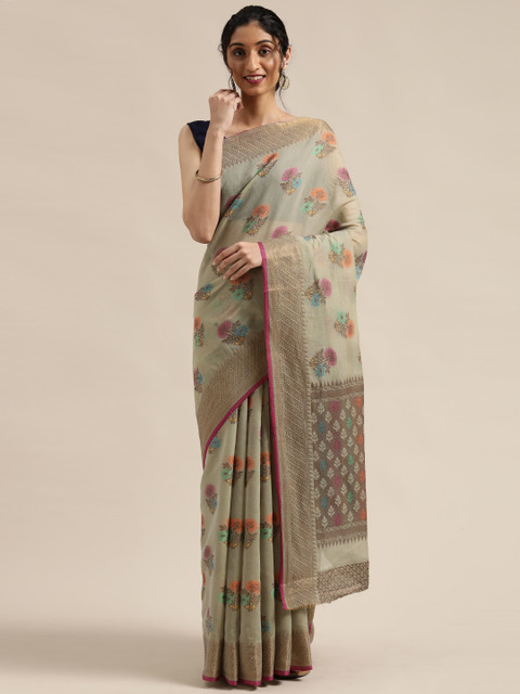 

Saree Swarg Beige & Orange Woven Design Banarasi Saree