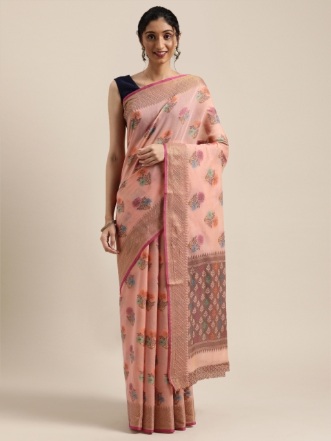

Saree Swarg Pink Woven Design Banarasi Saree