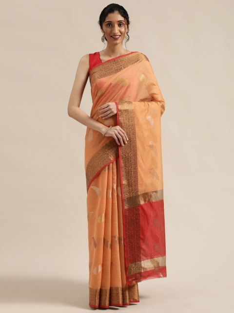 

Saree Swarg Peach-Coloured & Golden Woven Design Banarasi Saree