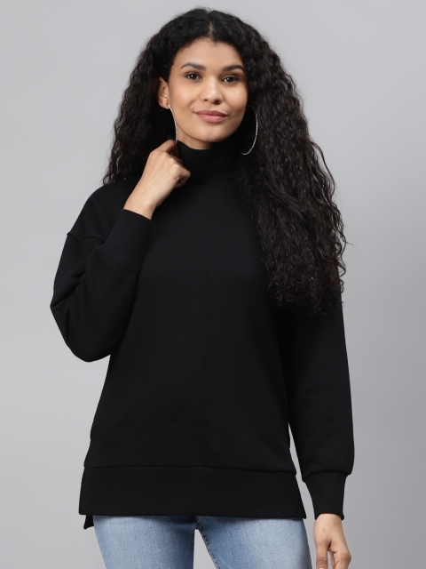 

Marks & Spencer Women Black Solid Sweatshirt