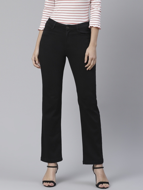 

Marks & Spencer Women Black Straight Fit Mid-Rise Clean Look Stretchable Jeans