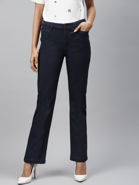 

Marks & Spencer Women Navy Blue Straight Fit Mid-Rise Clean Look Stretchable Jeans