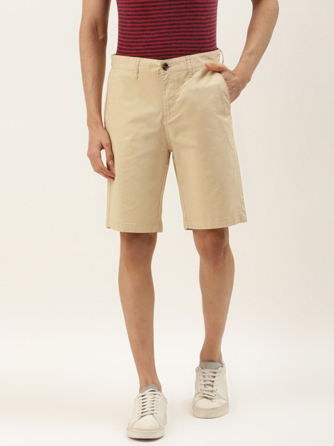 

United Colors of Benetton Men Beige Solid Slim Fit Chino Shorts