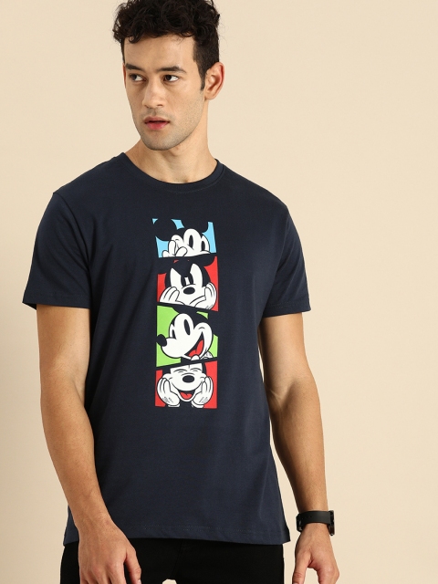 

Bewakoof Men Navy Blue Mickey Printed Round Neck T-shirt