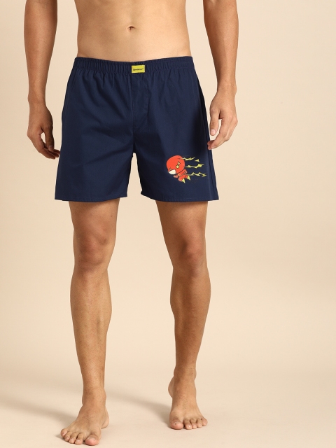 

Bewakoof Men Navy Blue Printed Boxers 296418