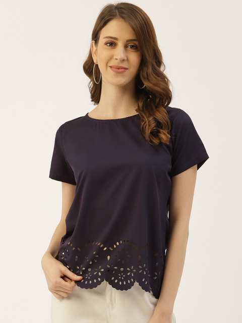 

U&F Women Purple Solid Top