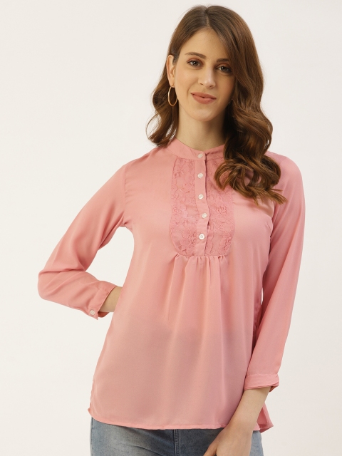 

U&F Women Pink Solid Top