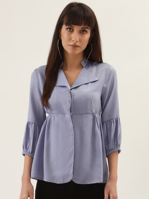 

QUIERO Women Blue Solid Shirt Style Top, Lavender