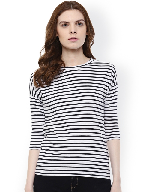

Hypernation Black & White Striped Slim Fit T-shirt