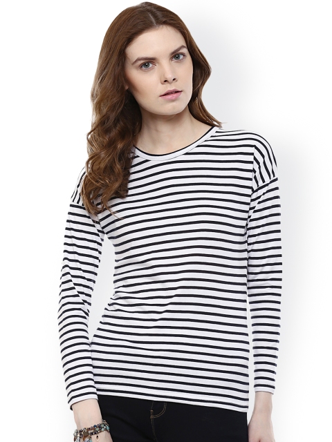 

Hypernation Black & White Striped Slim Fit T-shirt
