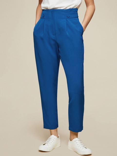 

DOROTHY PERKINS Women Blue Regular Fit Solid Regular Trousers