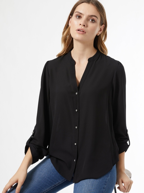 

DOROTHY PERKINS Women Black Regular Fit Solid Casual Shirt