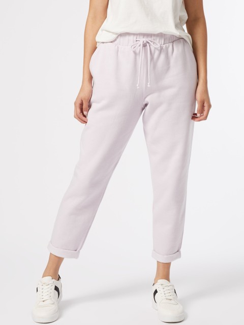 

Dorothy Perkins Women Lavender Solid Petite Pure Cotton Cropped Joggers