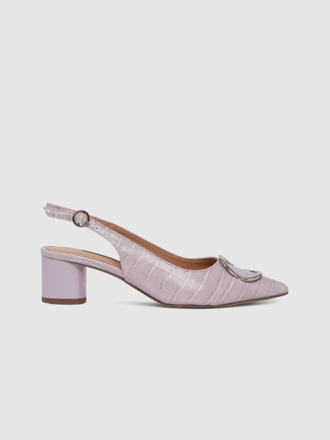 

DOROTHY PERKINS Women Lavender Croc Textured Pumps