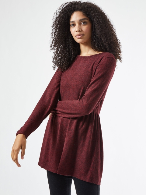 

DOROTHY PERKINS Women Maroon Solid Tunic