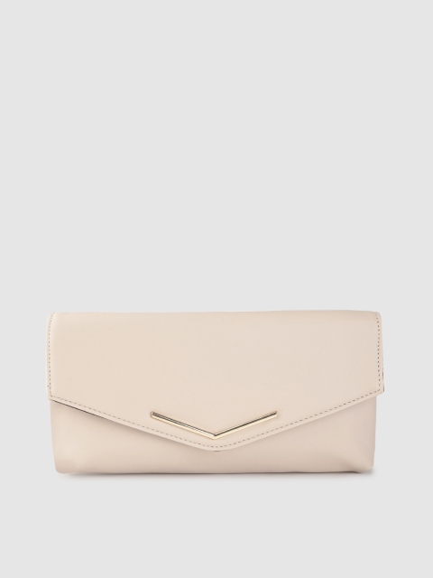 

DOROTHY PERKINS Peach-Coloured Solid Envelope Clutch