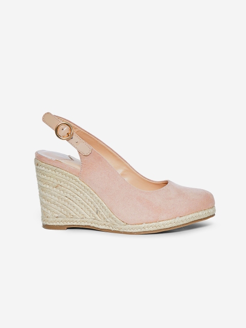

DOROTHY PERKINS Women Peach-Coloured Wide Fit Suede Finish Solid Pumps