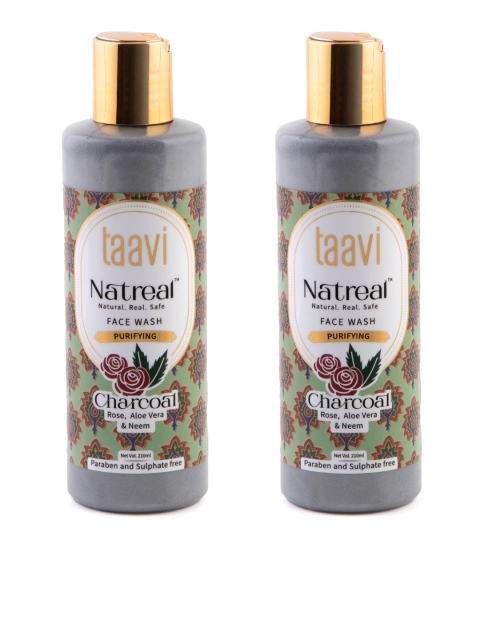 

Taavi Set of 2 Unisex Natural Charcoal Face wash, Transparent