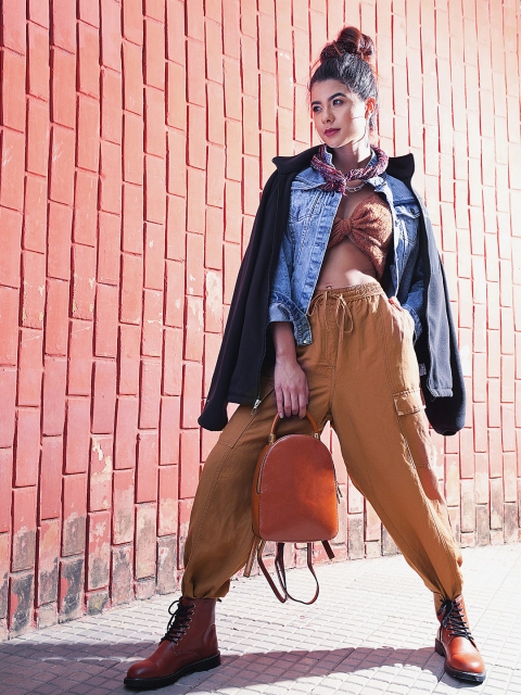 

Marks & Spencer Women Brown Cargos
