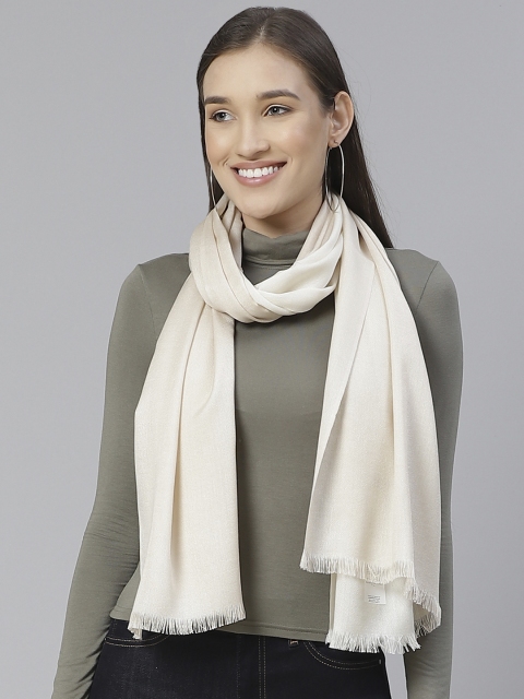 

Marks & Spencer Women Off-White Solid Stole