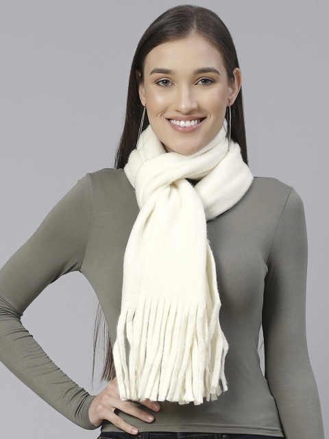 

Marks & Spencer Women Off-White Solid Acrylic Stole