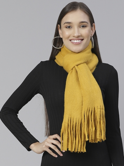 

Marks & Spencer Women Mustard Yellow Solid Fringed Stole
