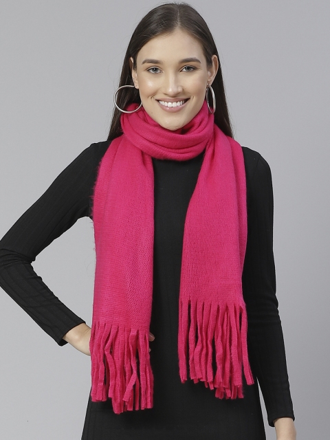 

Marks & Spencer Women Pink Solid Fringed Stole