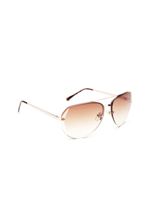 

Marks & Spencer Women Sun Smart Gradient Half Rim Aviator Sunglasses, Brown