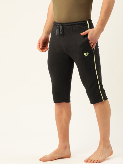 

PORTBLAIR Men Charcoal Grey Solid Lounge Shorts