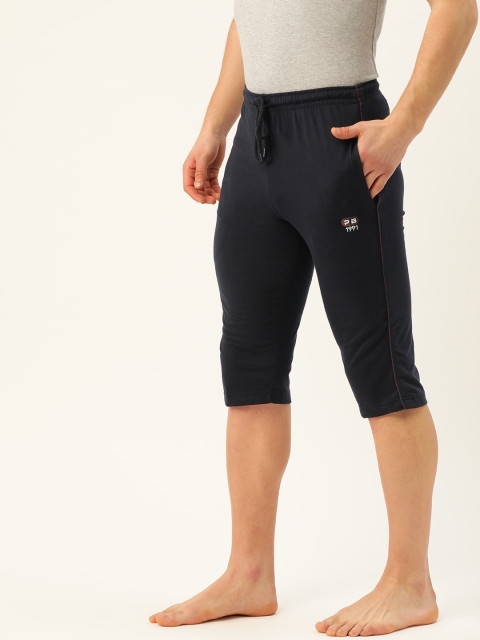 

PORTBLAIR Men Navy Blue Solid Lounge Shorts