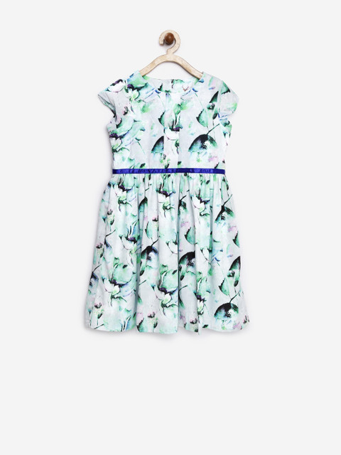 

Allen Solly Junior Girls Green Printed Polyester Fit & Flare Dress