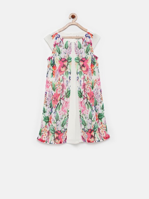 

Allen Solly Junior Girls White Tropical Print Polyester A-Line Dress