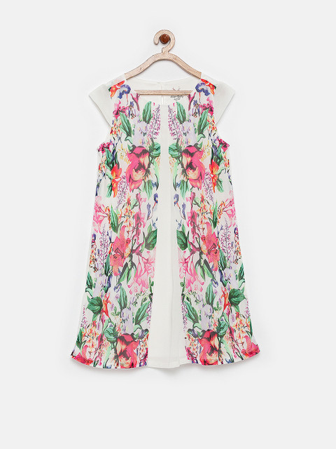 

Allen Solly Junior Girls White Printed A-Line Dress
