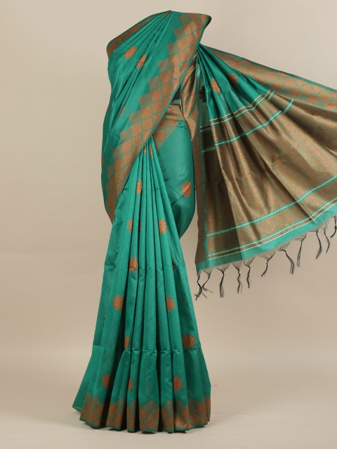 

Pothys Green Woven Design Jute Silk Saree